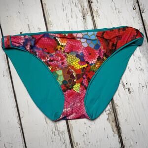 Victoria Secret catalog Becca reversible bikini sz small stained glass teal